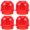 4Pcs Red Plastic Warning Lamp Shells Easy Install Replacement Covers 4