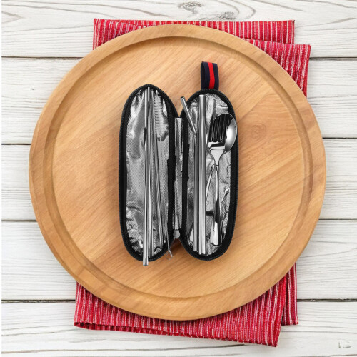 4Sets Compact Stainless Steel Outdoor Tableware Kit for Picnic Camping 2