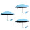 3Pcs Anti-Uv Sky Blue Compact Umbrella with Waterproof Capsule Case 5