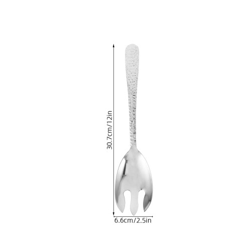 4Pcs Stainless Steel Kitchen Salad Serving Spoon and Fork Set Silver 1