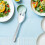 4Pcs Stainless Steel Kitchen Salad Serving Spoon and Fork Set Silver 9