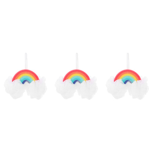 3Pcs Household Baby Scrubber Assorted Color Rainbow Bath Accessory 2