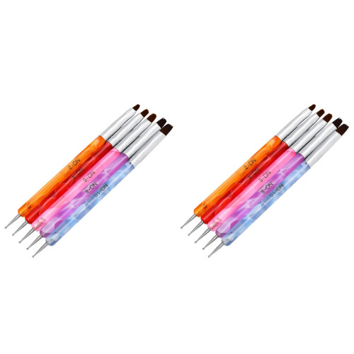 10Pcs Nail Art Drill Pen Double-End Manicure Pen Assorted 1