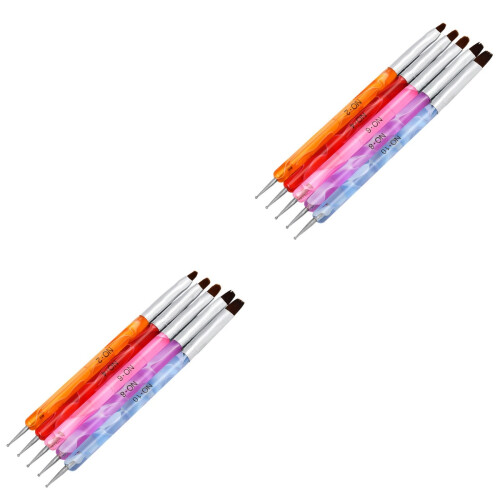 10Pcs Nail Art Drill Pen Double-End Manicure Pen Assorted 2