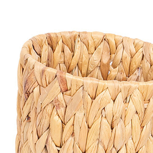 Handwoven Water Hyacinth Trash Container Stable Construction 2