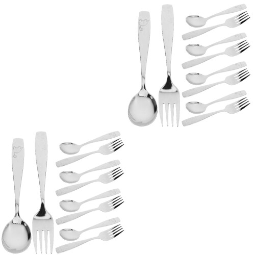 10Ensembles Ustensiles Enfant Inoxydable Argents Compact 1