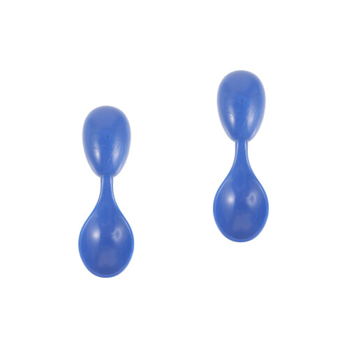 2Pcs Soft Blue Rubber Portable Small Spoons Safe for Rehabilitation 2