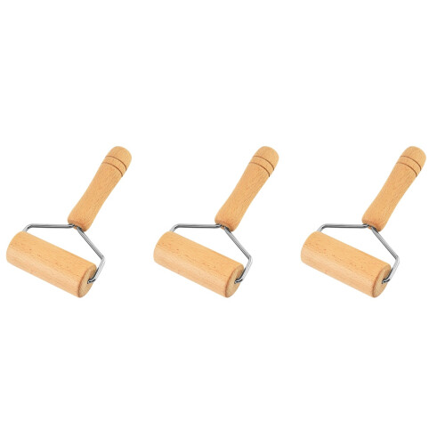 3St Lichtbruine Rollers Met Handvat Non-Stick Deegroller Pin 2
