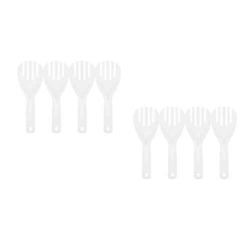 8Pcs White Plastic Rice Cooker Spoon Paddle Nonstick Design 1