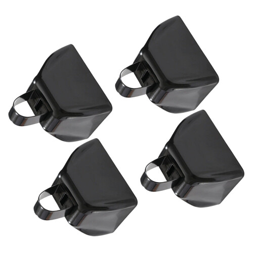 4er-Pack Mini-Kuhglocken-Set aus Metall, bunte Farben,-Schwarz