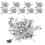20Pcs Silver Cheerleading Pom Poms Durable Plastic Props 8