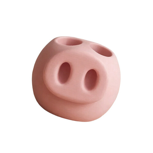 Pink 3D Printed Toothbrush Holder Pig Snout Accessory for