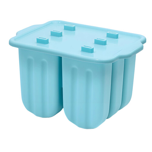 6 Cavity Silicone Ice Cream Molds Easy Releases For-Blue