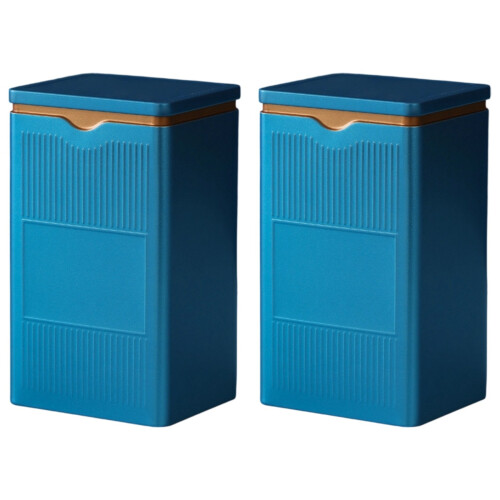 Metal Container For Organizing Coffee Dry Snacks Sealed-Blue L