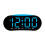 Moderner LED-Digitalwecker am Bett-Schwarze Schale, blaues Lig 1