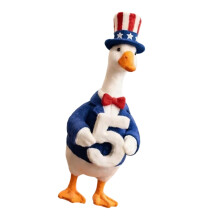 Handbemalte Gänse-Figur aus Kunstharz, patriotische-A 5