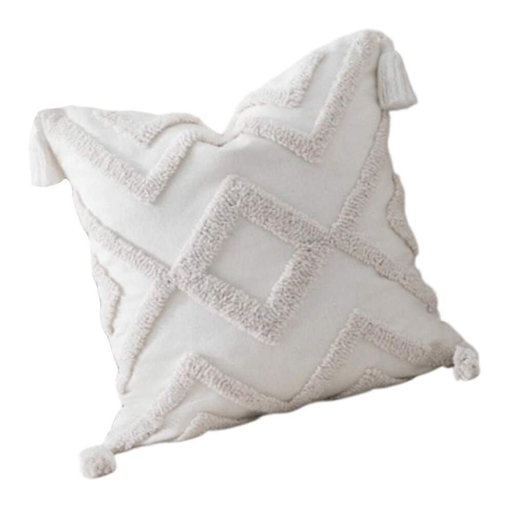 Elegant Tufted Tassels Throw Pillow Cover 45x45cm Cotton-02