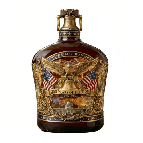 Premium Glass Whiskeys Decanter And Cup-single bottle clock