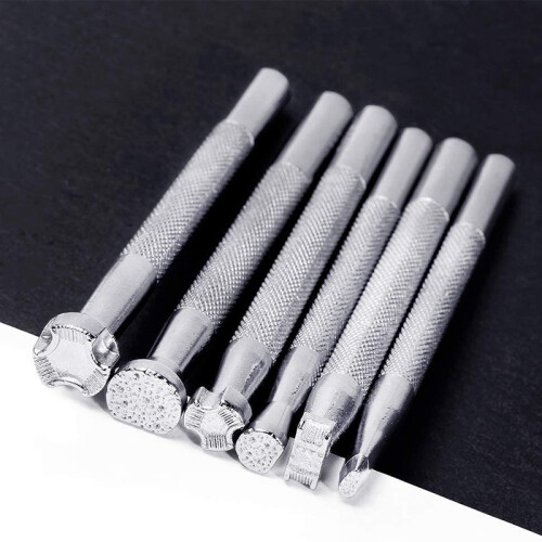 6Pcs Leather Stamping Tools Leather Working Saddle Making Stamps Set Special Shape Stamp Punch Set Leather  Tools 2