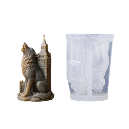 Unique Wolf With Leaning Tower Designs Food Grade Silicone