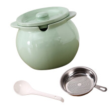 Elegante keramische oliepot met strakke afdichting en-Melkgroen