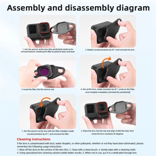 4PCS Lens Filter CPL ND8/16/32 Filter Kit for  Ace Pro2 Action Camera ND Dimming CPL Polarizer Accessory 2