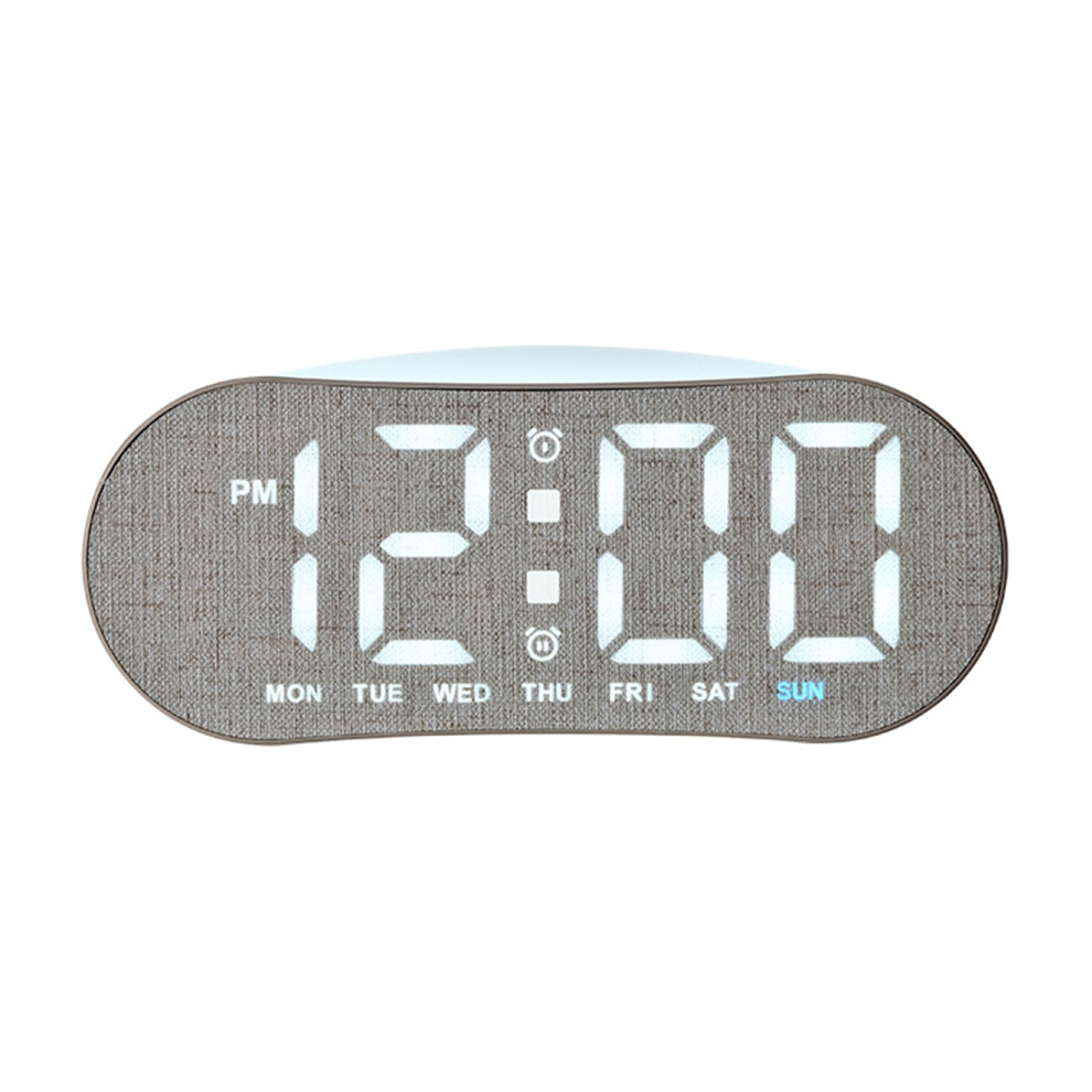 Quiet Digital Alarm Clock For Children With- Cloth Pattern Gray