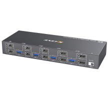KCEVE KVM 4 Computer 2 Monitors USB 3.0 KVM Switcher Supports 4K@60Hz DP Port KVM EU PLUG
