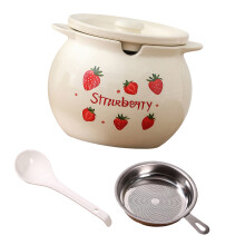 Elegant Ceramic Oil Pot With Tight Seal And-Strawberry Lard Jar