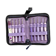Aluminum Alloy Crochet Hook Set In Stylish Color For-blue