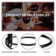 Pack of 6 Wall Mounted Wine Racks - Red Wine Bottle Display Holder with Screws, Metal Hanging Wine Rack Organizer