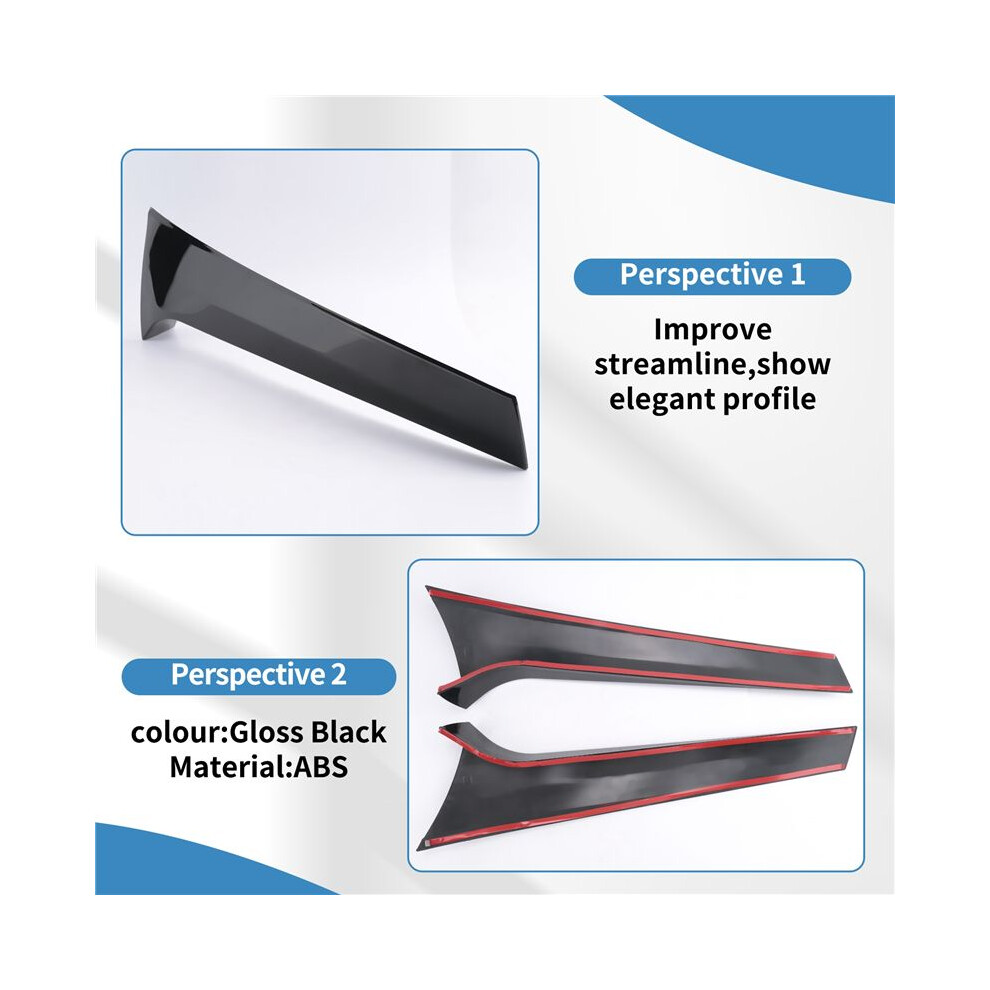 Gloss Rear Side Wing Roof Spoiler Stickers Cover Trim For Ml Gle Class W166 2012-2018 Black 4712920808357