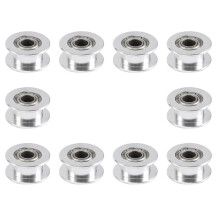 GT2 20 Toothless Bore 5mm Aluminum Timing Belt Idler Pulley For 3D Printer 6mm Width Timing Belt (Pack of 10Pcs)