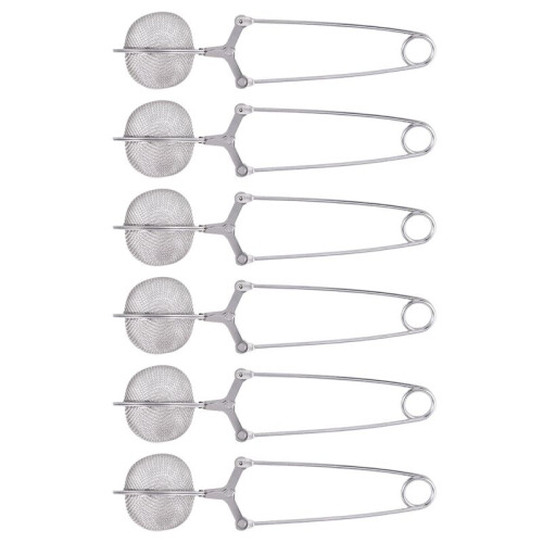 6Pcs Tea Infuser Loose Leaf Tea Snap  Tea Strainer Spoon Stainless Steel Tea Filter Steeper with Handle