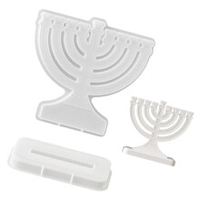 Robuste Menorah-Kerzenform aus Silikon, ideal für die-9 Kopf