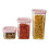 3pcs Plastic Airtights Rotating Canisters Great For-Pink 1