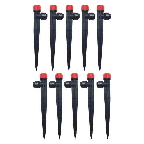10Pcs Drip Irrigation Stakes 360 Degree Drip Irrigation-Red