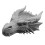 Gothic Dragon Head Candle Holder 3D Printed Plastic Tray-grey 1