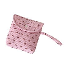 Convenient Corduroy Sanitary Napkin Bag Portable Toiletry-Pink
