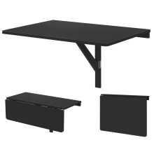 Wandmontierter Klapptisch Platzsparender Küchentisch Klappbarer Wandtisch 80 x 60 cm Schwarz
