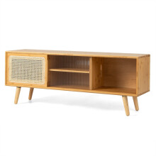 Móvel de TV Suporte de TV moderno para televisores de até 55 polegadas 120,5 x 31 x 45,5 cm natural