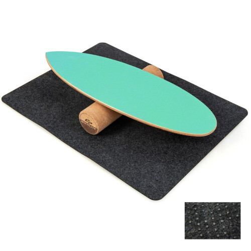 Placa oscilante de madeira com roda e cobertor Kit de placa de equilíbrio 3 em 1 verde