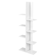 Estante em forma de árvore com 8 prateleiras, estante independente, estante de escritório, 50 x 20 x 141 cm, branco