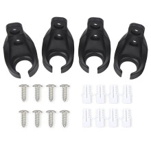 4Pieces Bungee Cord Bungee Ball Receivers Brackets-Black