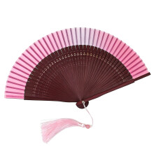 Delicate Hand Fan Folding Fan With Wide Shade-gradient pink