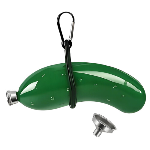 Rustproof Stainless Steel Hip Flask Perfect For-Cucumber D