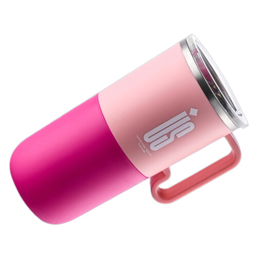Moderner 600-ml-Thermobecher aus Edelstahl mit-Rosa Lavendel