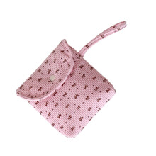 Elegant Corduroy Period Product Storage Bag For Cosmetics-Pink