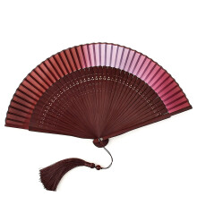 Hand Fan Classical Gradient Folding Fan Soft-Gradient wine red