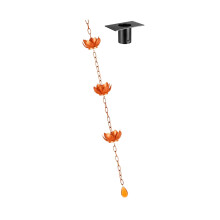 Unique Flower Designed Rain Chain Enhances Your Garden-copper
